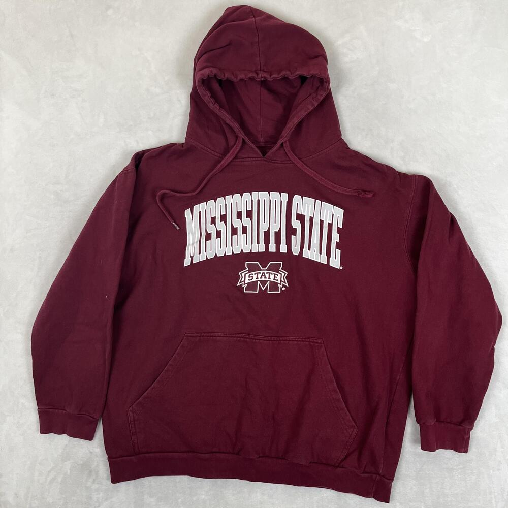Vintage Mississippi State Bulldogs Hoodie Sweatshirt Mens 2XL Profile Varsity